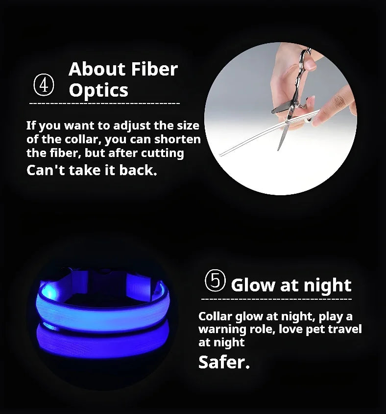 Pet Collar Nylon LED Night