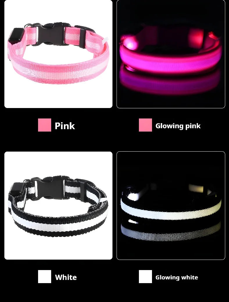 Pet Collar Nylon LED Night