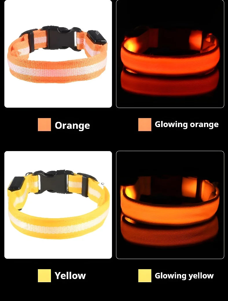 Pet Collar Nylon LED Night