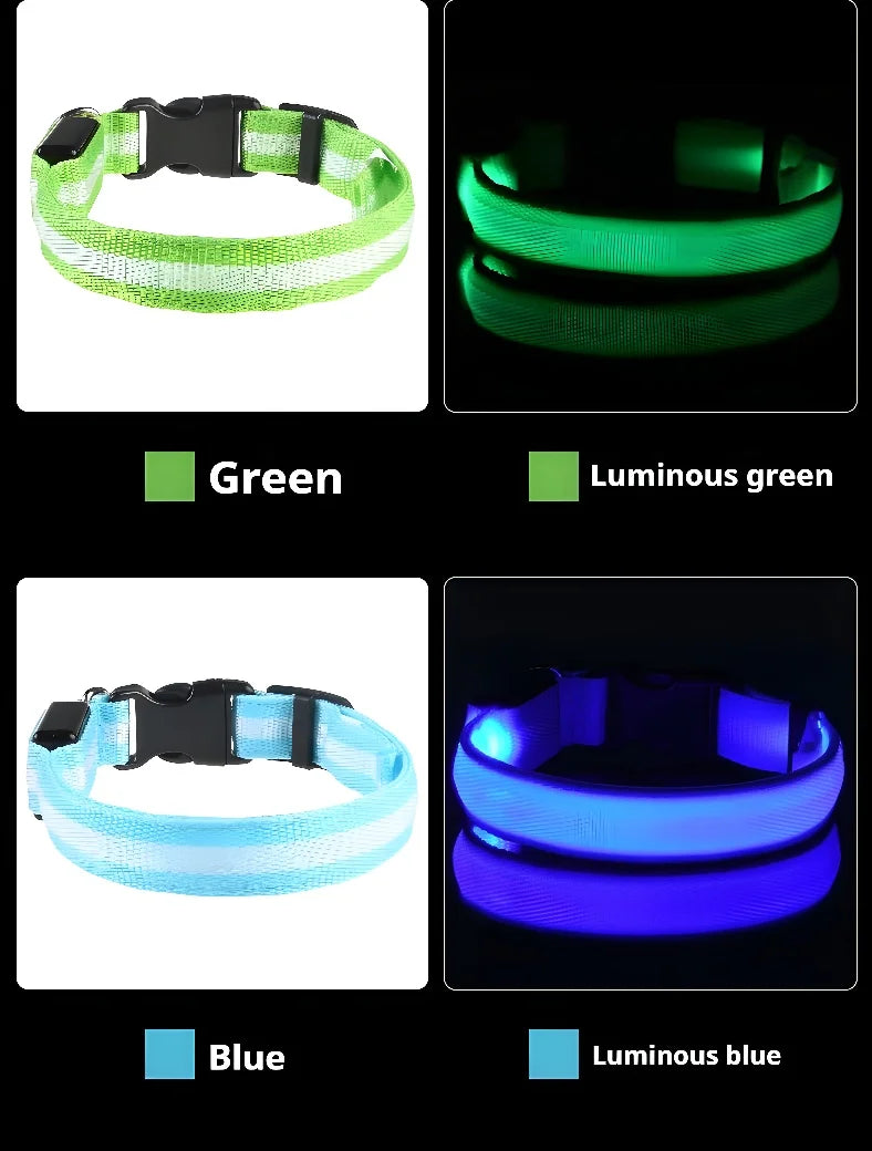 Pet Collar Nylon LED Night