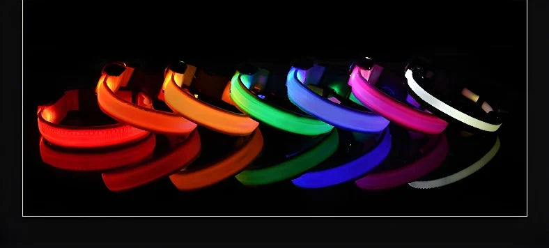 Pet Collar Nylon LED Night